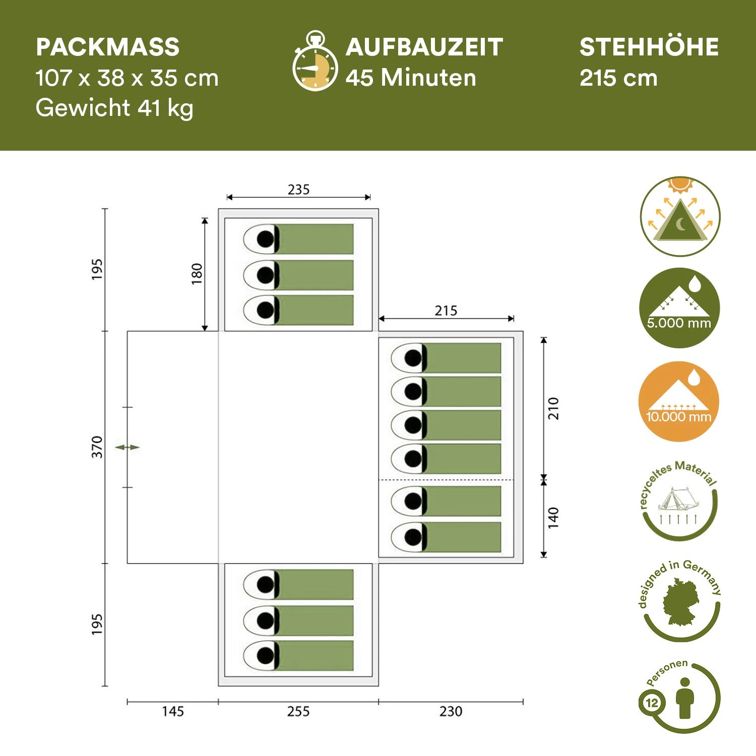 Skandika Nimbus 12 Sleeper Protect Groepstent 2 Skandika Nimbus 12 Sleeper Protect Groepstent - Afbeelding 2