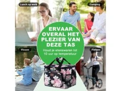 Merkloos Packaway 15 Liter Geïsoleerde Koeltas - Black Flower -Weber Verkoop 5f0905e5c09875e2