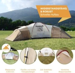 Skandika Turin 12 Beige Familietent -Weber Verkoop 620d26a3f238a6.57795433