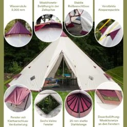 Skandika Tipi Kota 550 Groepstent - Beige -Weber Verkoop 62179d9f8d54a2.03818964