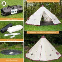 Skandika Tipi Kota 550 Groepstent - Beige -Weber Verkoop 62179d9fa54d19.05169834