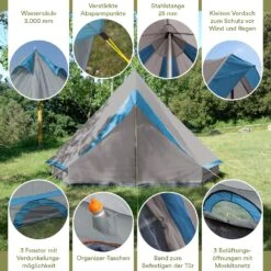 Skandika Tipi Comanche 400 Groepstent - Grey -Weber Verkoop 62179dac65ddf6.77728004