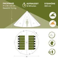 Skandika Tipi Kota 550 Protect Groepstent - Beige -Weber Verkoop 62179e045d1161.47118935