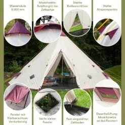 Skandika Tipi Kota 550 Protect Groepstent - Beige -Weber Verkoop 62179e047bb600.61093445