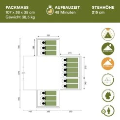 Skandika Nimbus 12 Sleeper Blauwe Groepstent -Weber Verkoop 621f3248511109.48300736