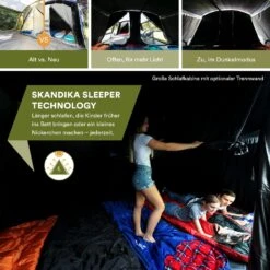 Skandika Montana 8 Sleeper Blauwe Tunneltent -Weber Verkoop 621f3260f21170.04264692