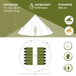 Skandika Tipi Goathi 550 Protect Groepstent - Beige -Weber Verkoop 62947296c0e600.22169665