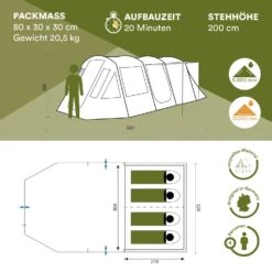 Skandika Nordland 4 Grijze Tunneltent -Weber Verkoop 62b48716873580.58686226