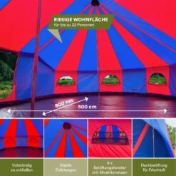 Skandika Morsom Rood/blauwe Eventtent -Weber Verkoop 62d5529138f233.40518004