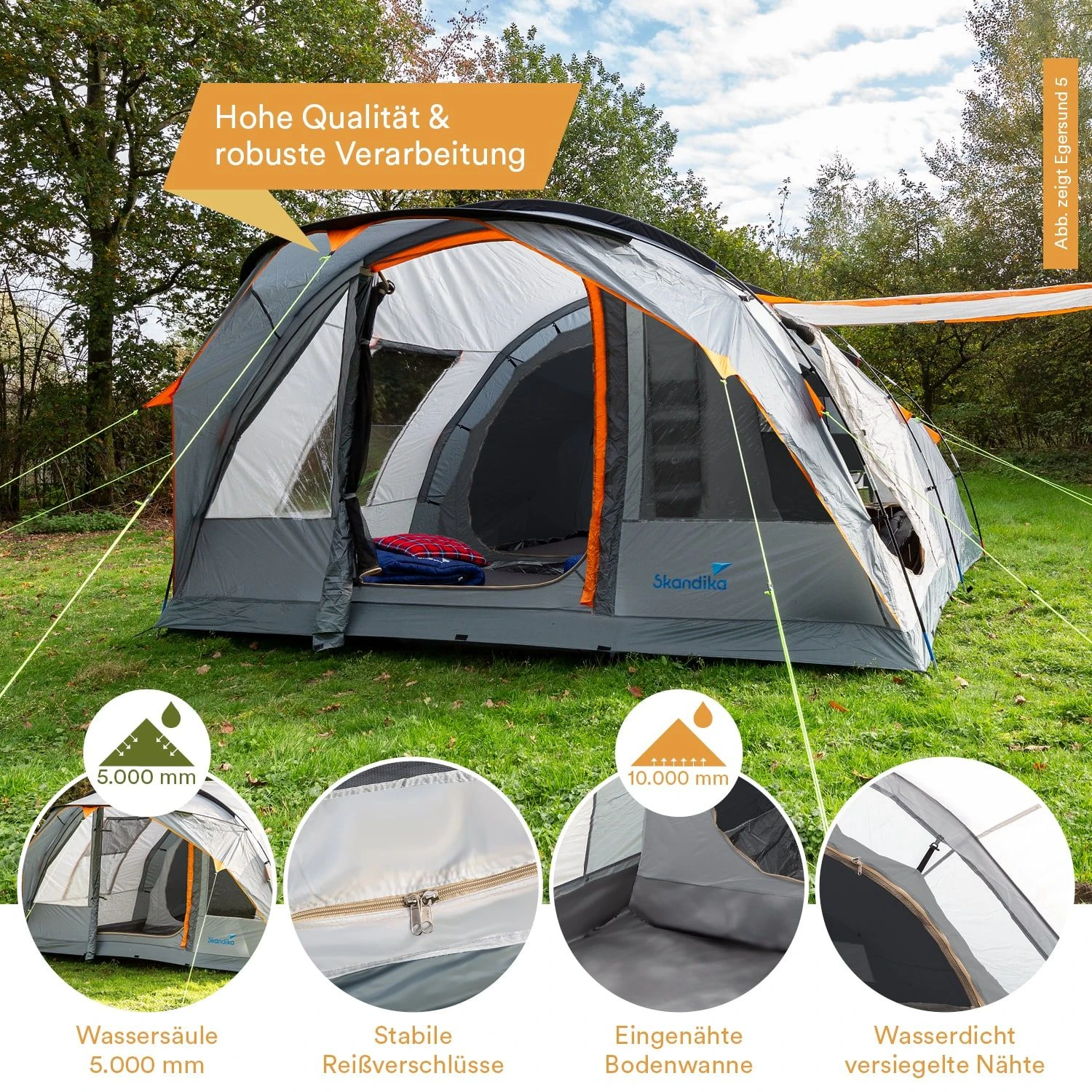 Skandika Egersund 7 Sleeper Tunneltent 4 Skandika Egersund 7 Sleeper Tunneltent - Afbeelding 4