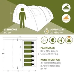 Skandika Gotland 6 Sleeper Protect Tunneltent -Weber Verkoop 64a81a96b04046.65209924