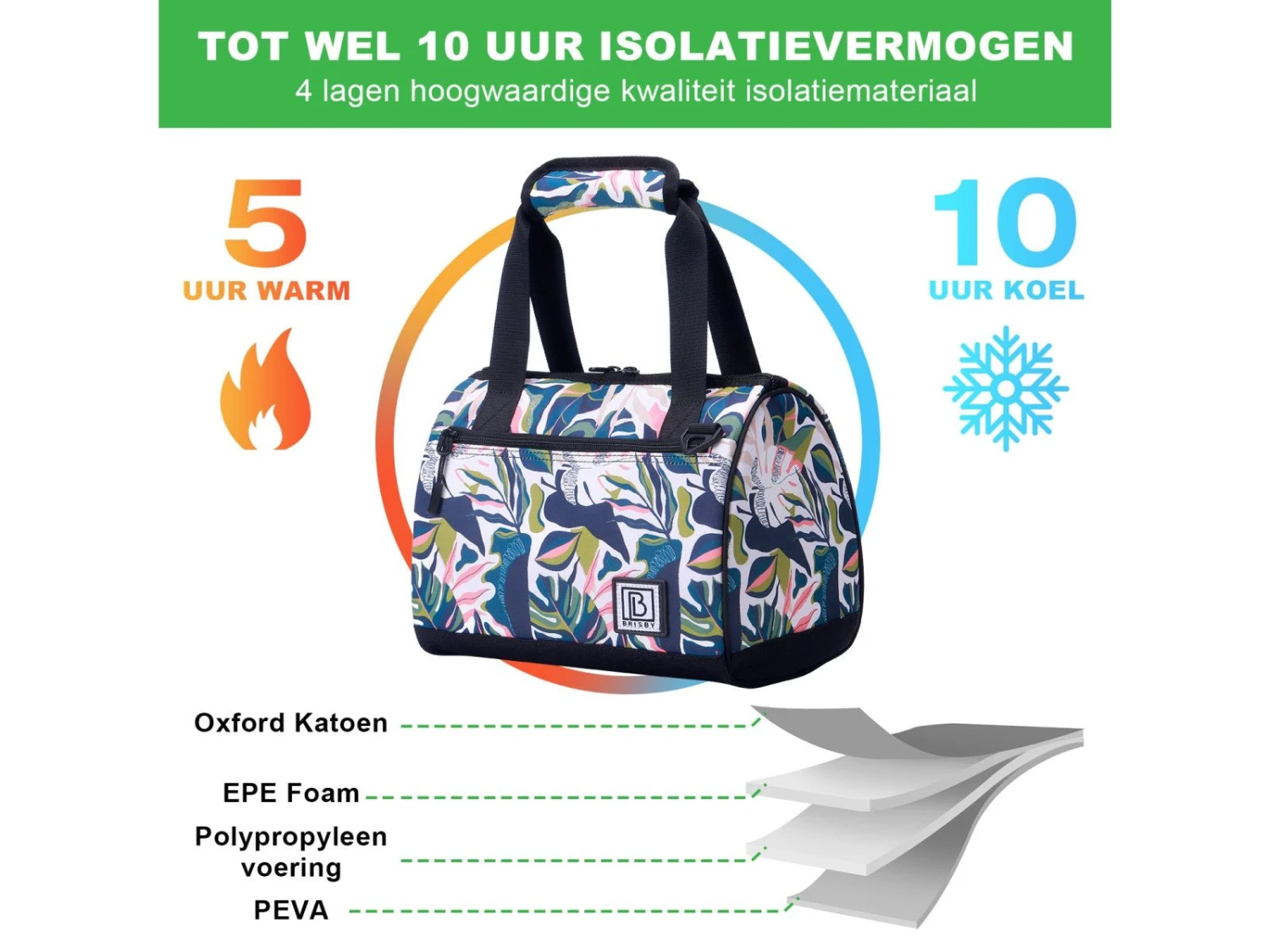 Merkloos Brisby Botanic Garden 10 Liter Koeltas 5 Merkloos Brisby Botanic Garden 10 Liter Koeltas - Afbeelding 5