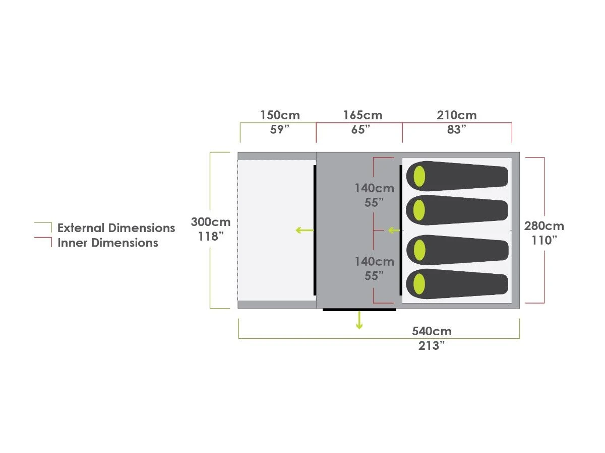 Zempire Evo TM V2 Opblaasbare Tunneltent 5 Zempire Evo TM V2 Opblaasbare Tunneltent - Afbeelding 5