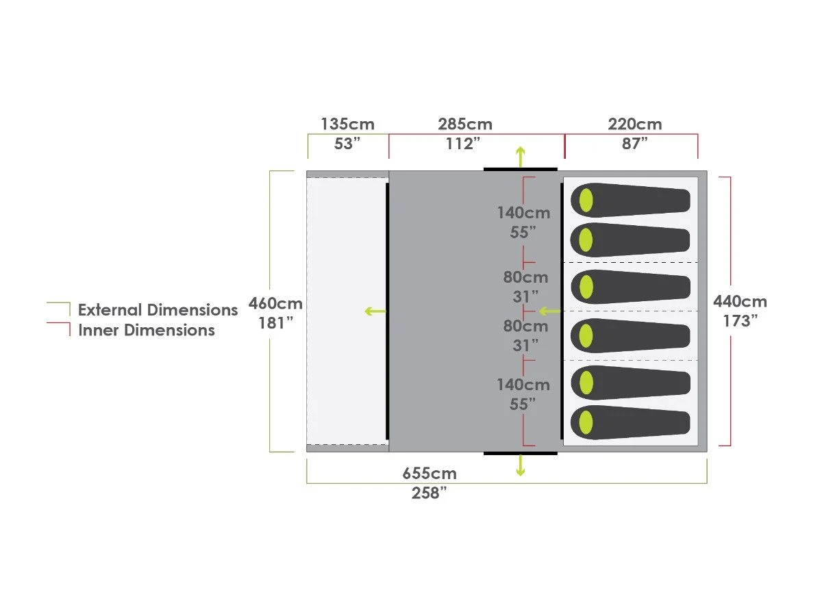 Zempire Evo TXL V2 Opblaasbare Tunneltent 6 Zempire Evo TXL V2 Opblaasbare Tunneltent - Afbeelding 6