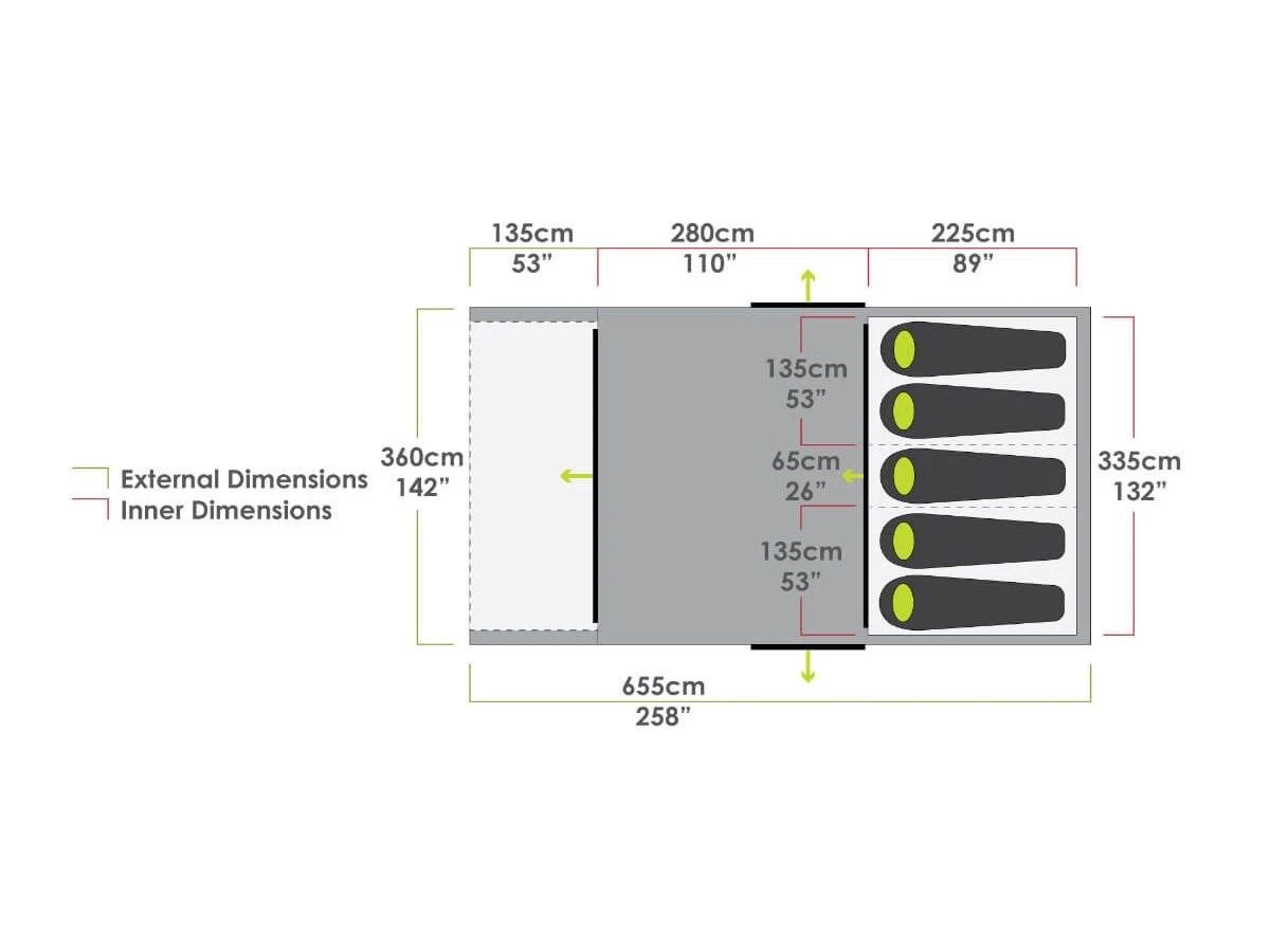 Zempire Evo TL V2 Opblaasbare Tunneltent 5 Zempire Evo TL V2 Opblaasbare Tunneltent - Afbeelding 5