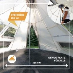 Skandika Tipi Goathi 365 Groepstent - Beige -Weber Verkoop 66213c93894783.81259331