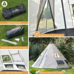 Skandika Tipi Goathi 365 Groepstent - Beige -Weber Verkoop 66213c93900b32.41779389