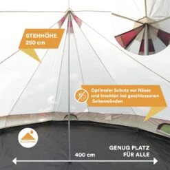 Skandika Tipi Comanche 400 Groepstent - Beige -Weber Verkoop 66219f040368a9.09954487