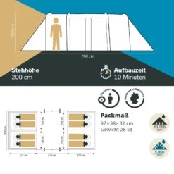 Skandika Montana 8 Sleeper Tunneltent -Weber Verkoop 6641c1943637b7.72148584