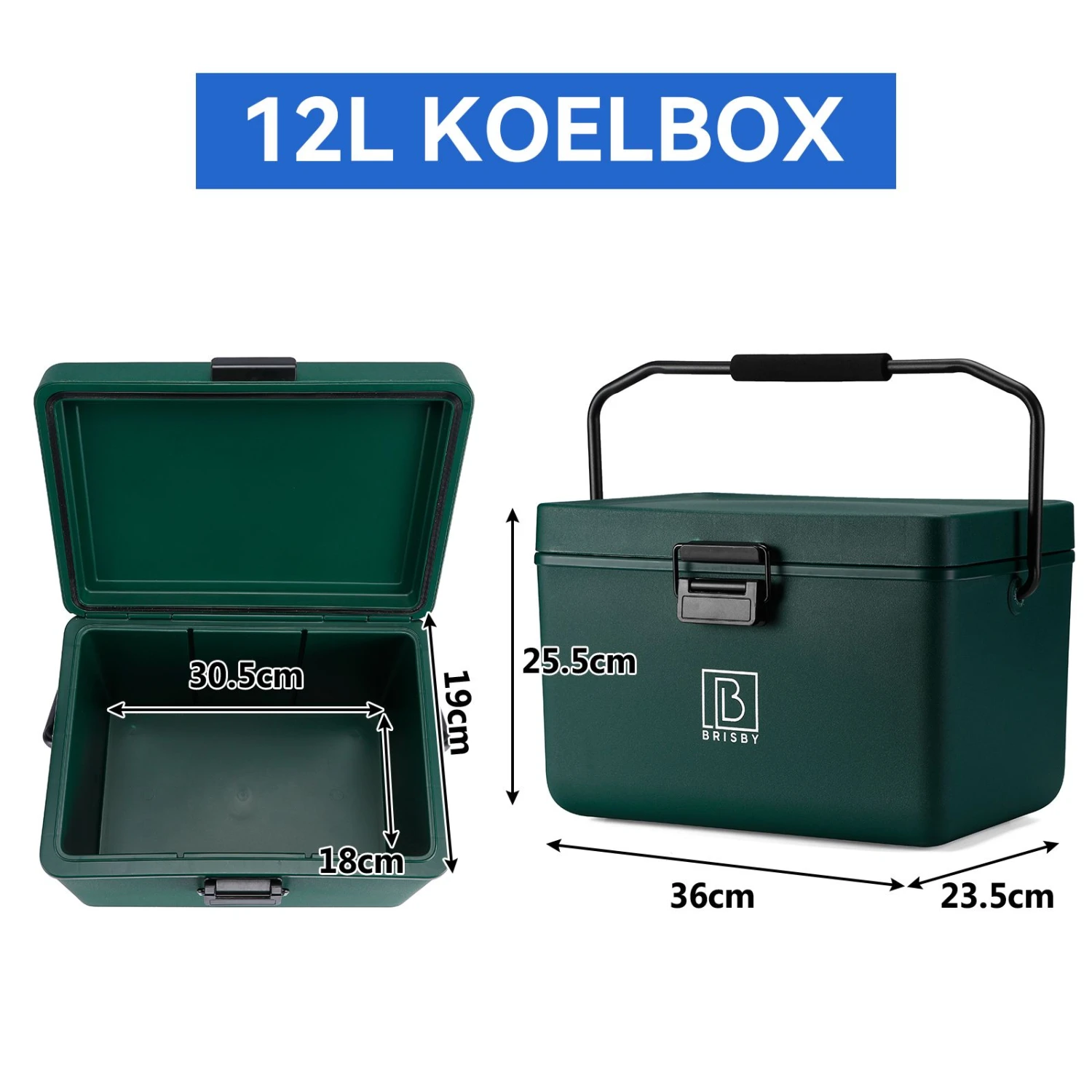 Brisby Frigobox 12 Liter Koelbox Met Koelelementen - Green 2 Brisby Frigobox 12 Liter Koelbox Met Koelelementen - Green - Afbeelding 2