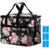 Merkloos Packaway 40 Liter Geïsoleerde Koeltas - Black Flower