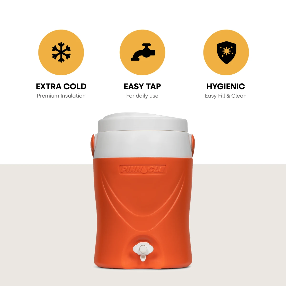 Merkloos Pinnacle Platino 2 Gallon Drankkoeler - Orange 3 Merkloos Pinnacle Platino 2 Gallon Drankkoeler - Orange - Afbeelding 3