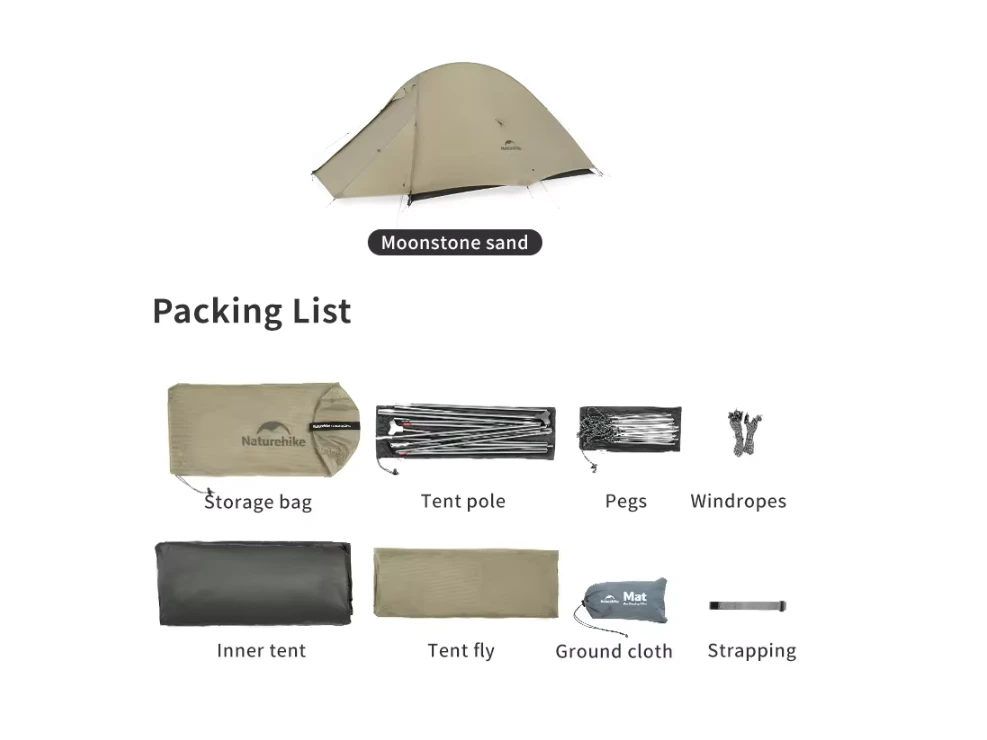 Naturehike Cloud Up 2 PRO Tent - Brown 4 Naturehike Cloud Up 2 PRO Tent - Brown - Afbeelding 4