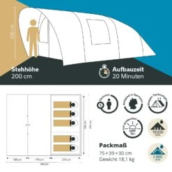 Skandika Hafslo 5 Sleeper Protect Tunneltent -Weber Verkoop 692da698bd9e493d