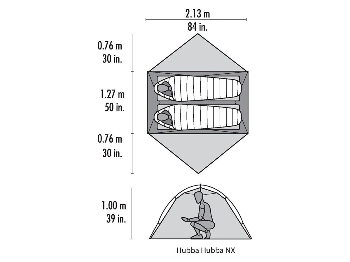 MSR Hubba Hubba NX Lichtgewicht Tent - Green 3 MSR Hubba Hubba NX Lichtgewicht Tent - Green - Afbeelding 3