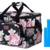 Merkloos Packaway 15 Liter Geïsoleerde Koeltas - Black Flower