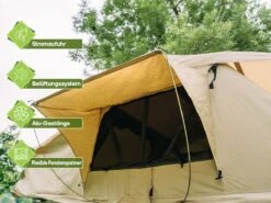 OutdoorU Family Plus 4 Persoons Daktent - Green -Weber Verkoop 8ab77d73b2dd53f1