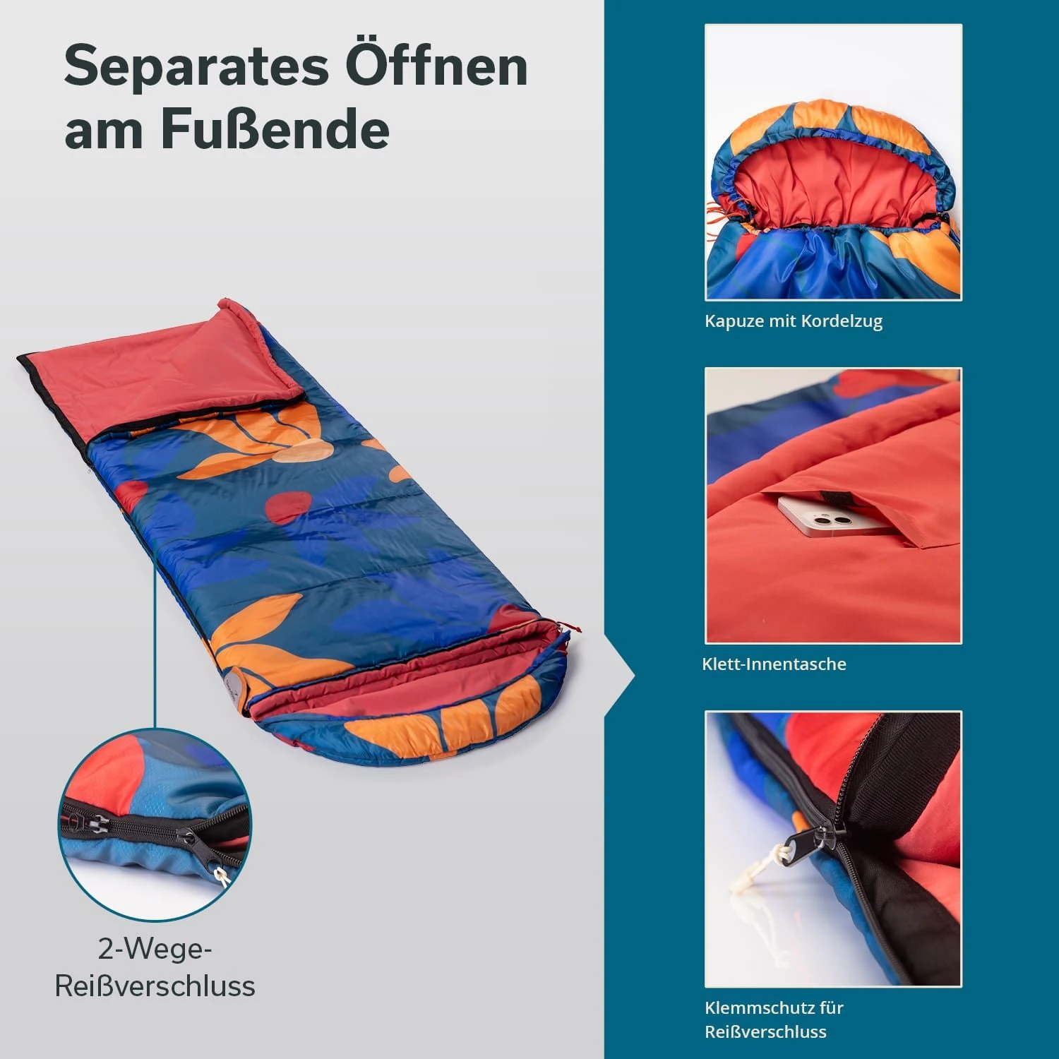 Skandika Sovro 190+30 Slaapzak - Fiery Garden 5 Skandika Sovro 190+30 Slaapzak - Fiery Garden - Afbeelding 5