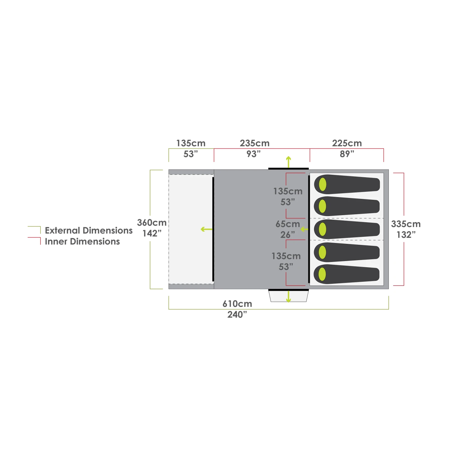 Zempire Pro TL V2 Opblaasbare Tunneltent 5 Zempire Pro TL V2 Opblaasbare Tunneltent - Afbeelding 5