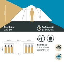 Skandika Hammerfest 6 Protect Koepeltent - Grey/Green -Weber Verkoop bc39ee249b8ba10b