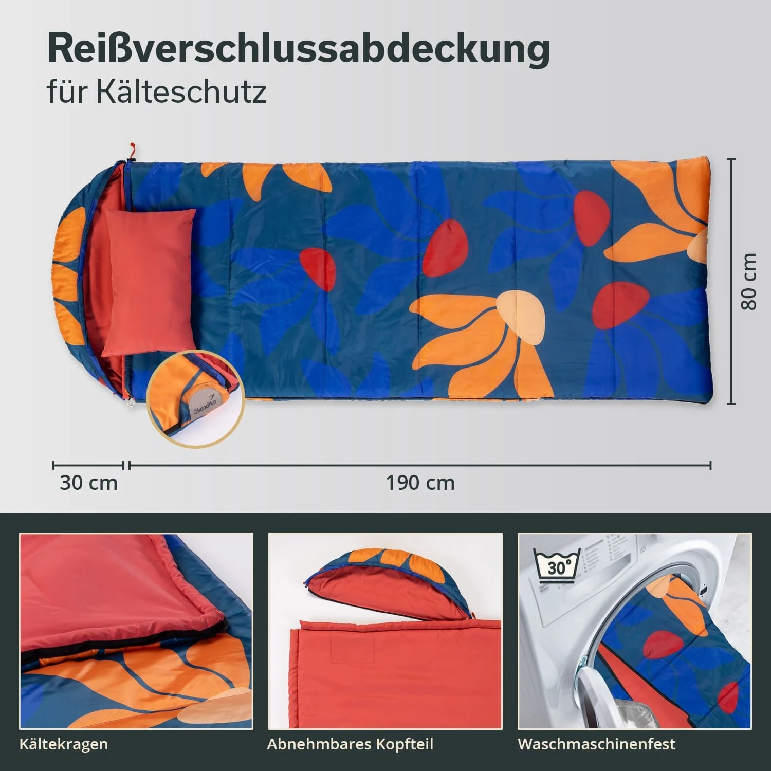 Skandika Sovro 190+30 Slaapzak - Fiery Garden 6 Skandika Sovro 190+30 Slaapzak - Fiery Garden - Afbeelding 6