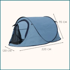HIXA Blue Pop Up Tent Met Slaapzak -Weber Verkoop f476cea4a022c5a5