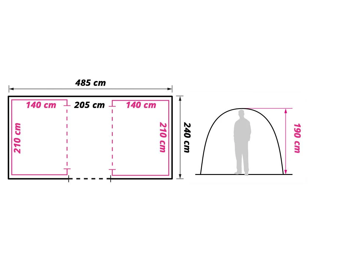 Obelink Twinspace Vis-à-Vis Tunneltent 6 Obelink Twinspace Vis-à-Vis Tunneltent - Afbeelding 6